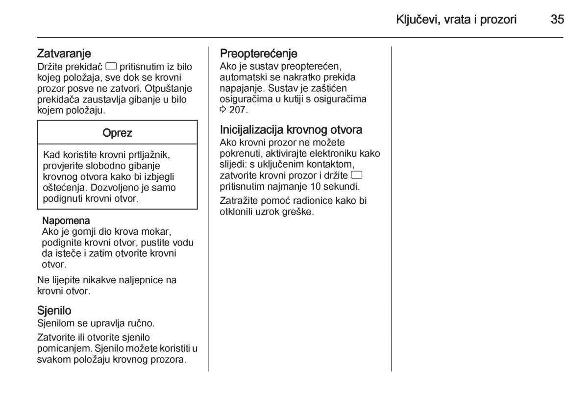 Opel Corsa D vlasnicko uputstvo / page 37