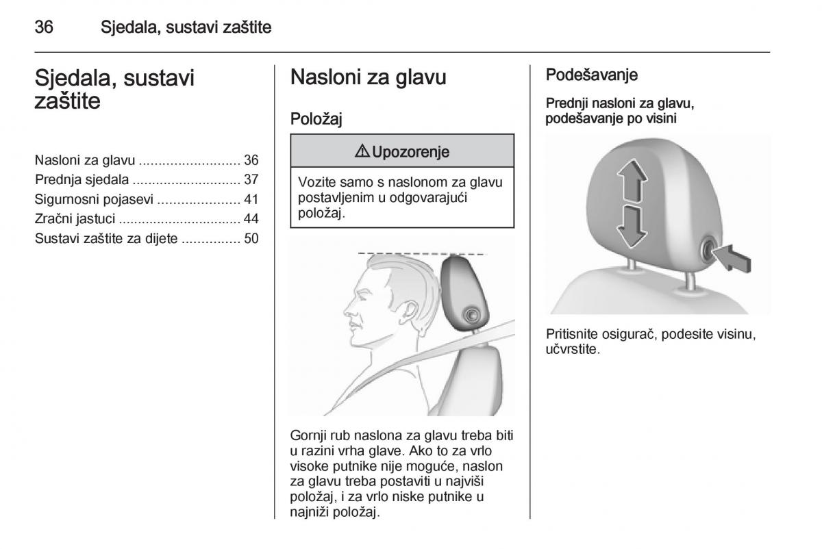 Opel Corsa D vlasnicko uputstvo / page 38