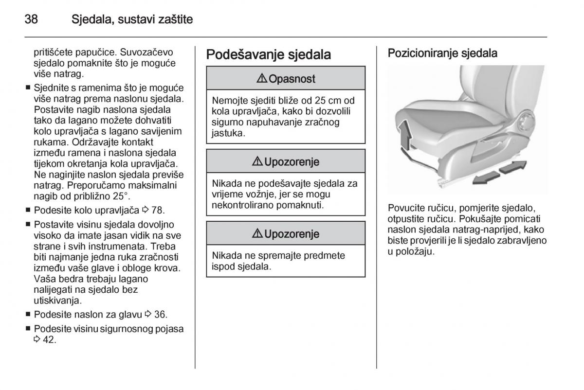 Opel Corsa D vlasnicko uputstvo / page 40