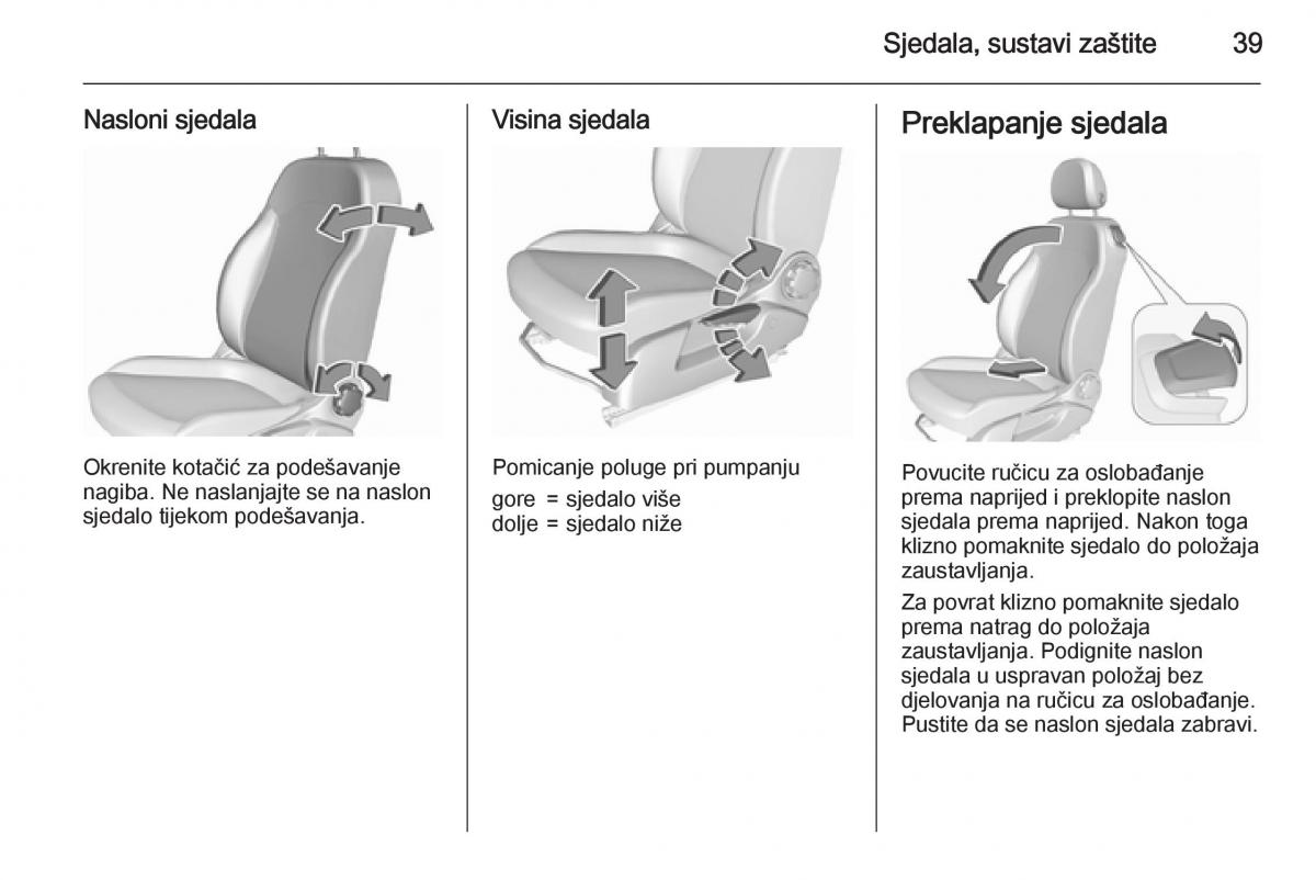 Opel Corsa D vlasnicko uputstvo / page 41