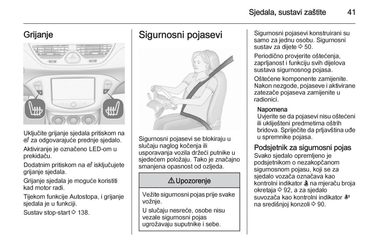 Opel Corsa D vlasnicko uputstvo / page 43