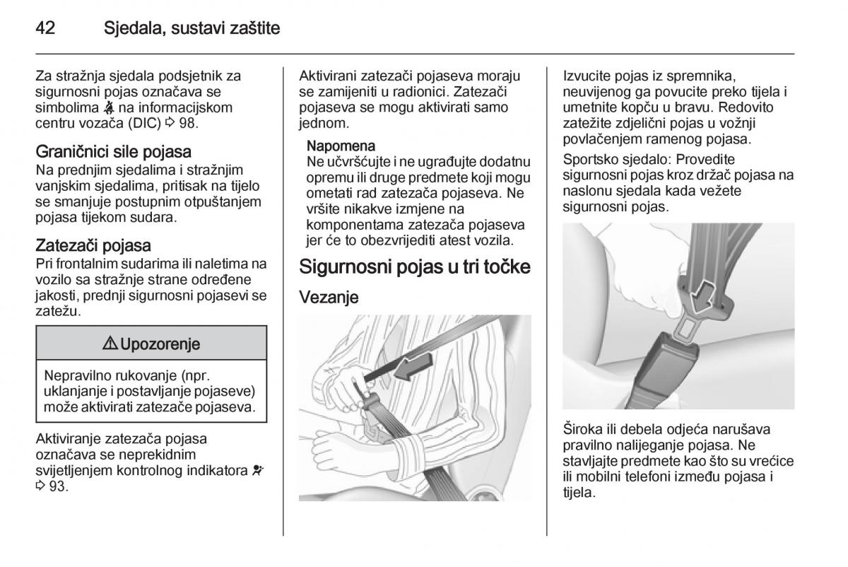 Opel Corsa D vlasnicko uputstvo / page 44