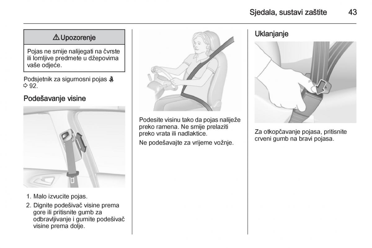 Opel Corsa D vlasnicko uputstvo / page 45