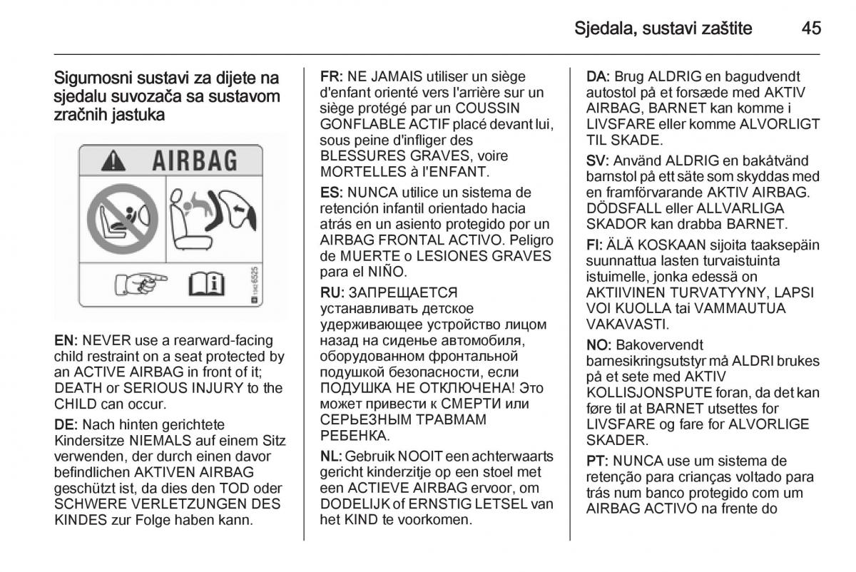 Opel Corsa D vlasnicko uputstvo / page 47