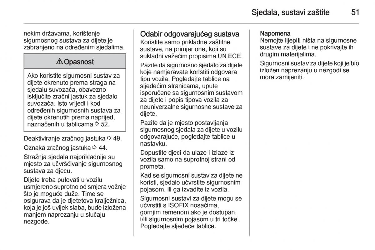 Opel Corsa D vlasnicko uputstvo / page 53