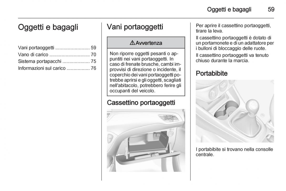 Opel Corsa D manuale del proprietario / page 61