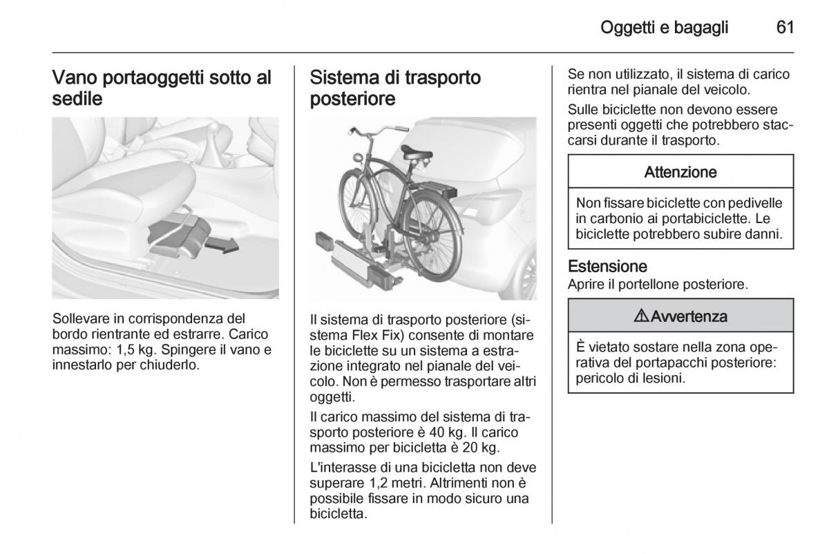 Opel Corsa D manuale del proprietario / page 63