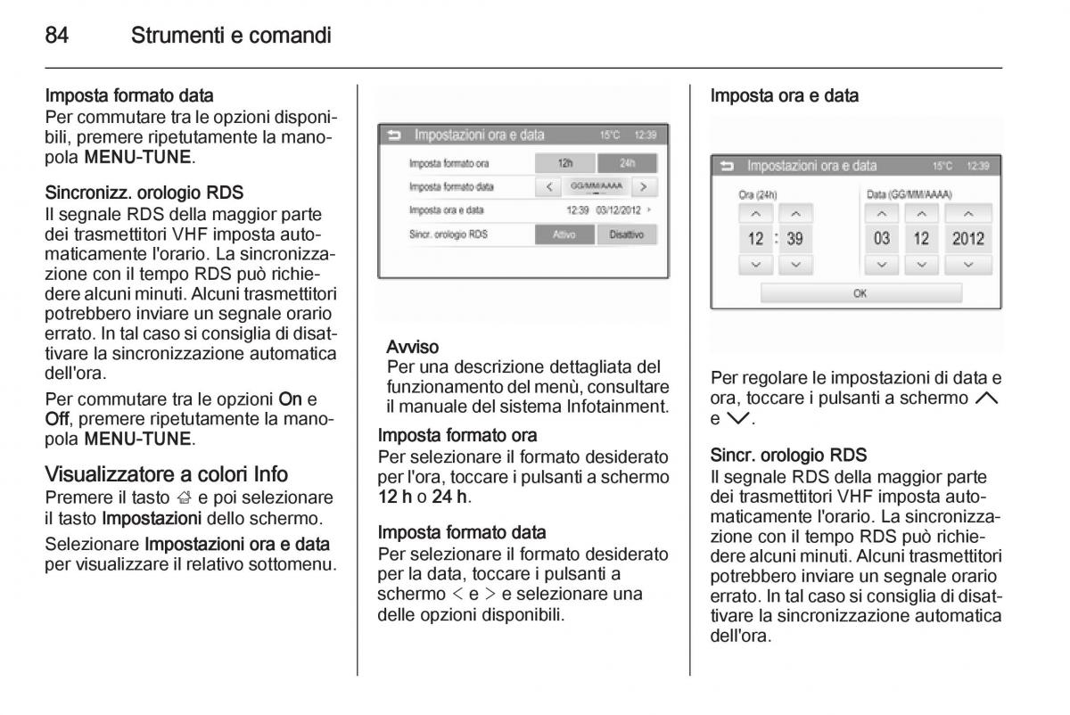 Opel Corsa D manuale del proprietario / page 86