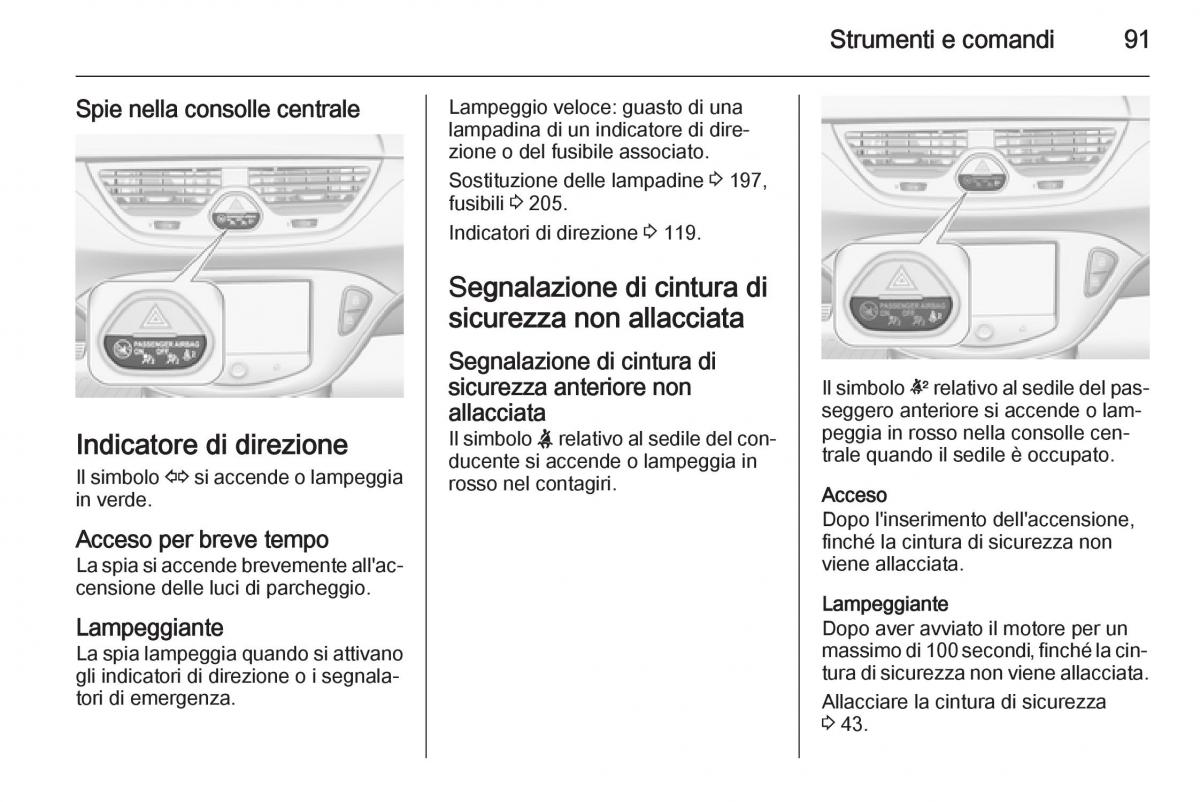 Opel Corsa D manuale del proprietario / page 93