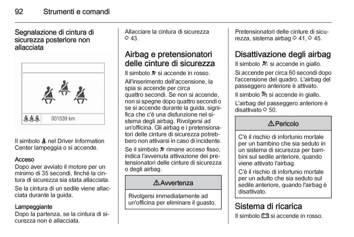 Opel Corsa D manuale del proprietario / page 94