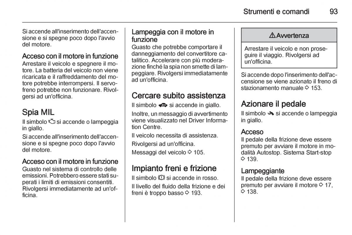 Opel Corsa D manuale del proprietario / page 95