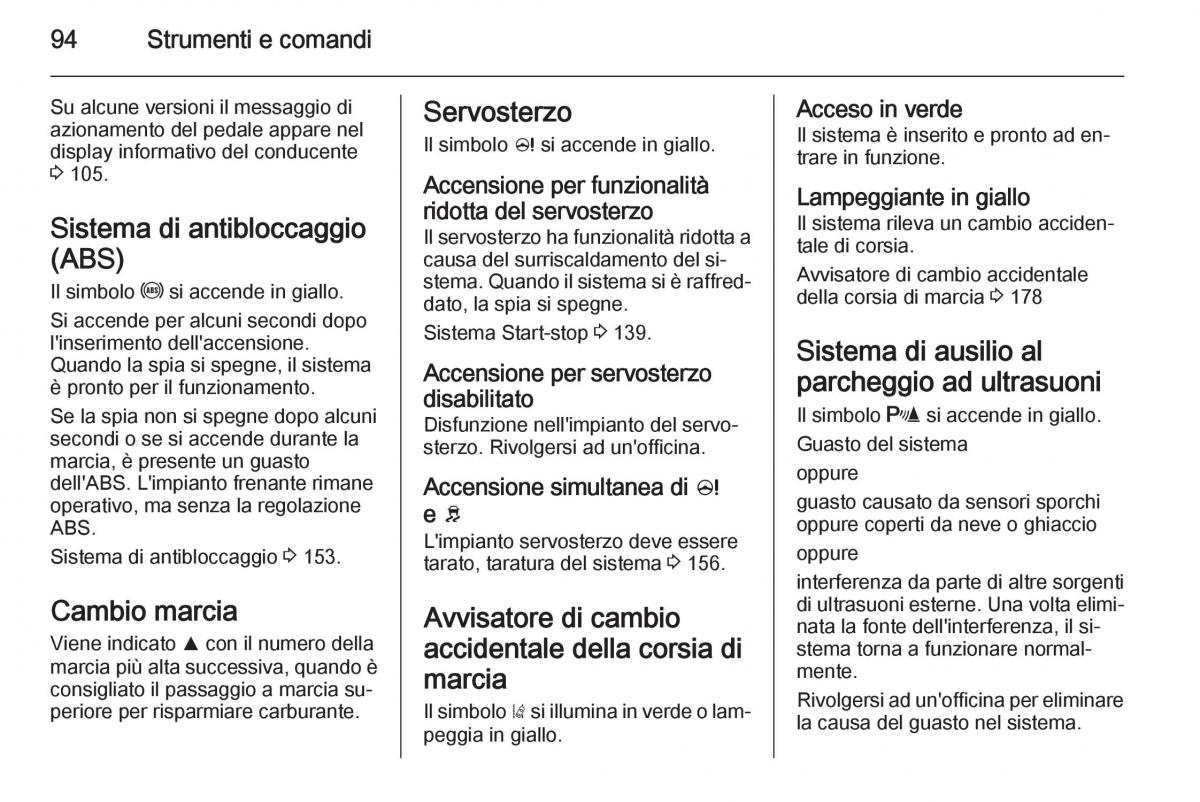 Opel Corsa D manuale del proprietario / page 96