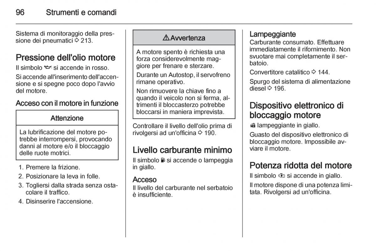 Opel Corsa D manuale del proprietario / page 98