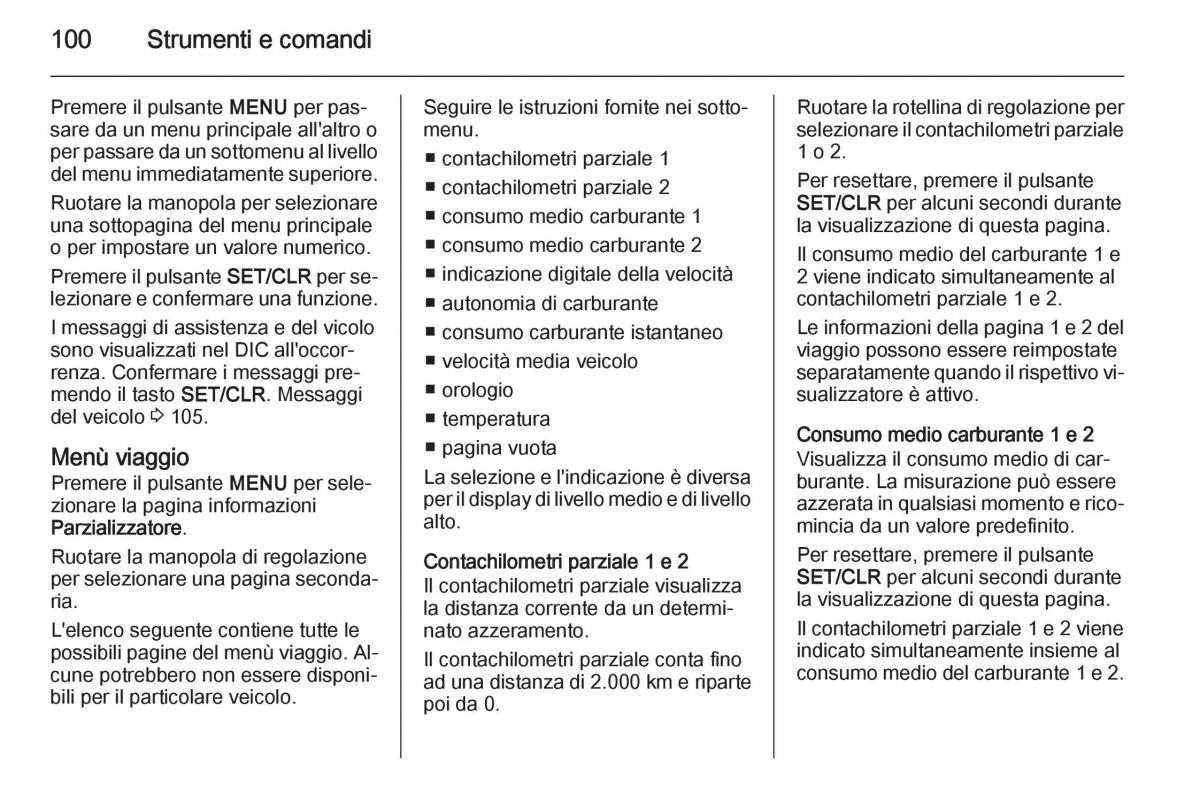 Opel Corsa D manuale del proprietario / page 102