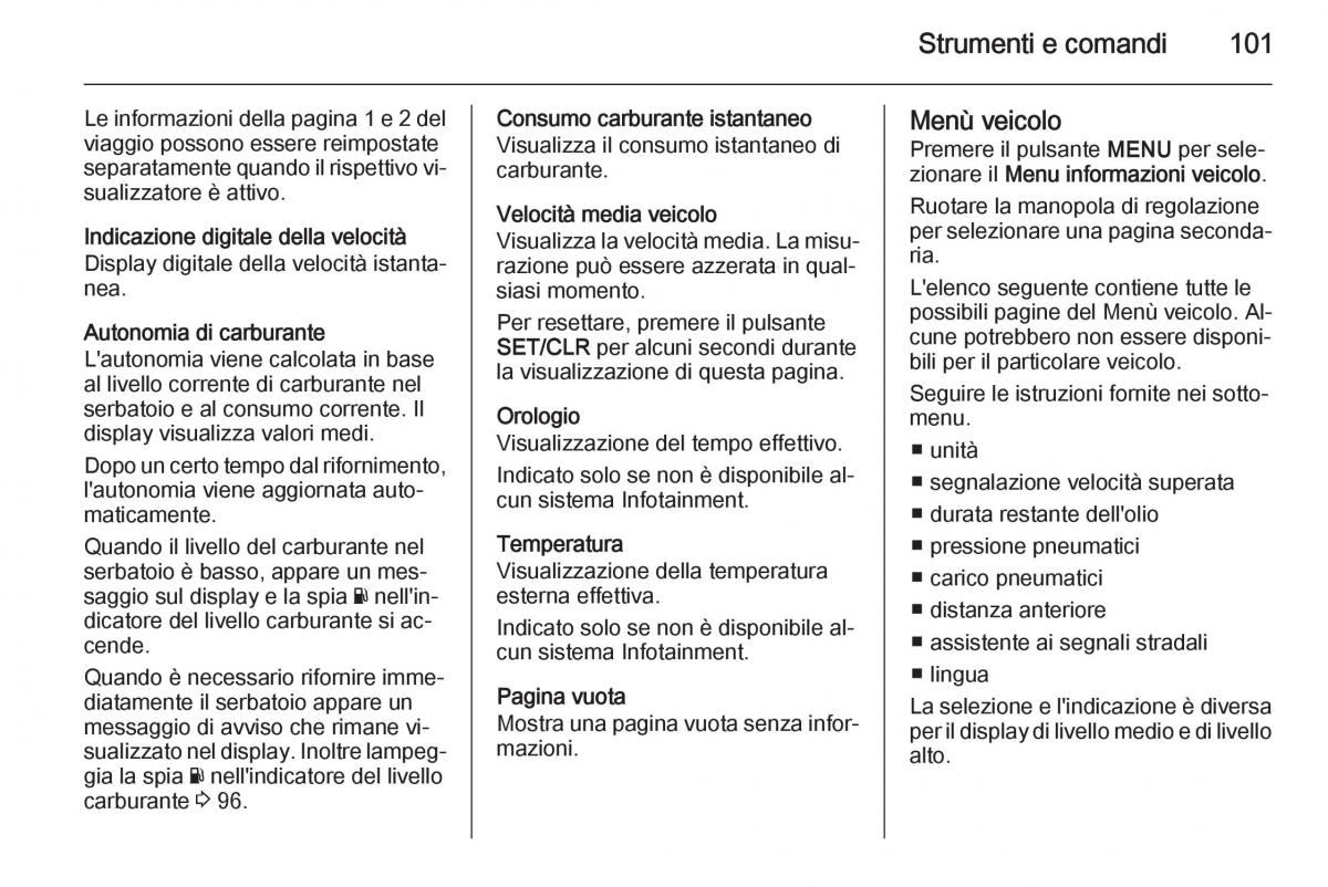 Opel Corsa D manuale del proprietario / page 103