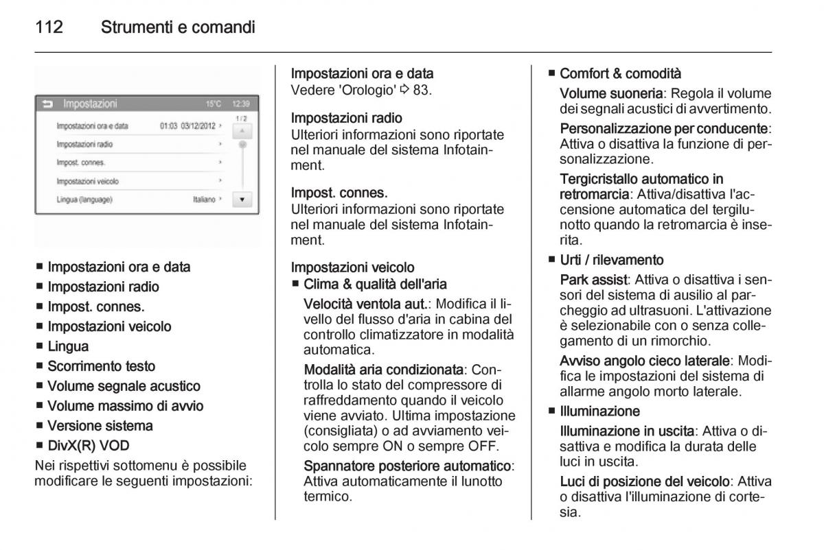 Opel Corsa D manuale del proprietario / page 114