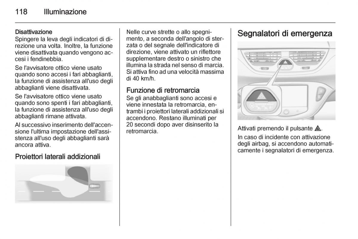 Opel Corsa D manuale del proprietario / page 120