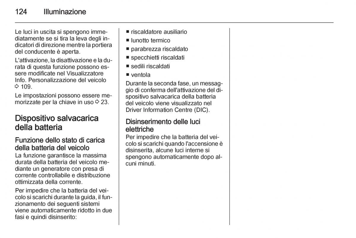 Opel Corsa D manuale del proprietario / page 126