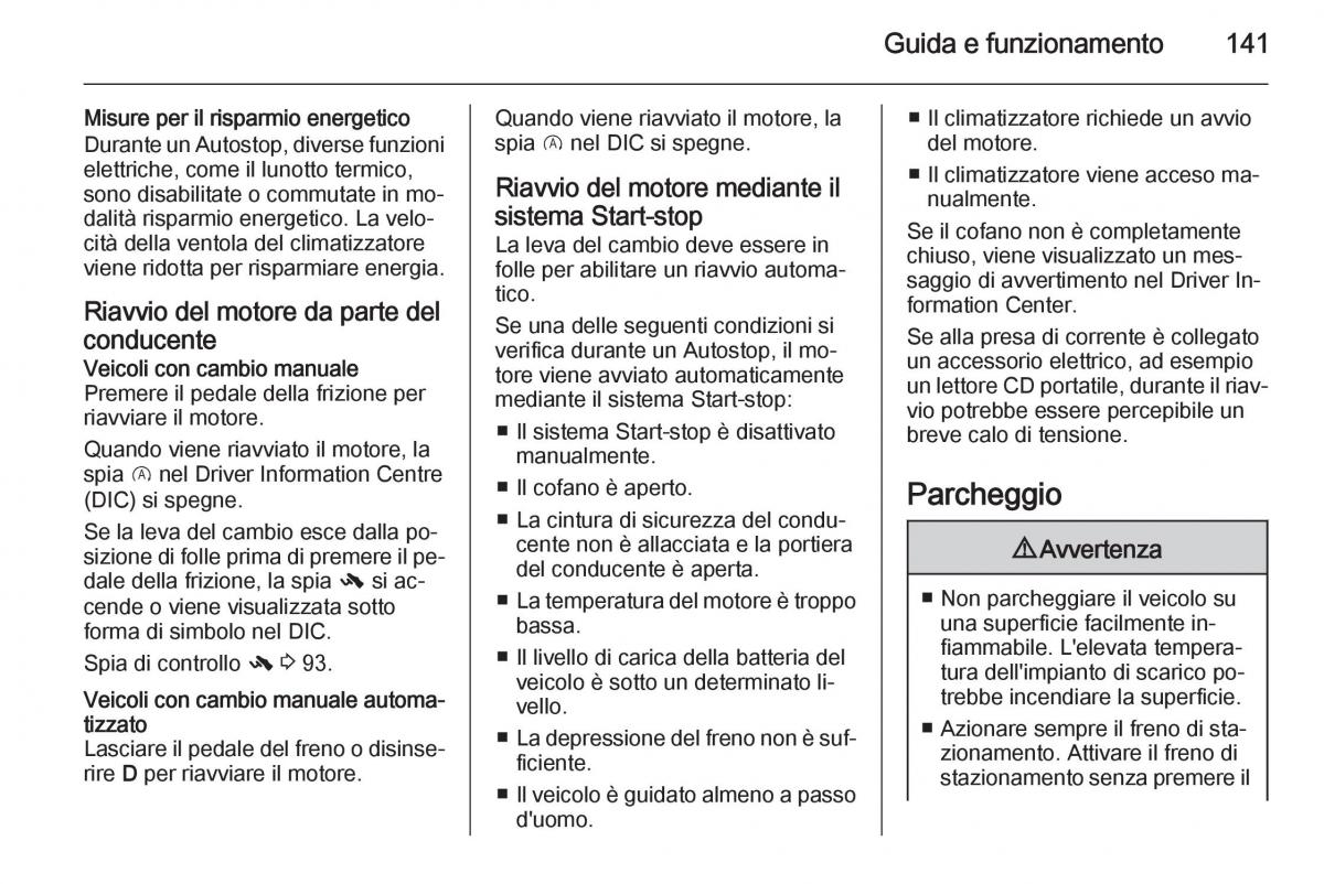 Opel Corsa D manuale del proprietario / page 143