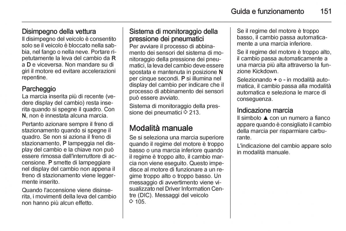 Opel Corsa D manuale del proprietario / page 153