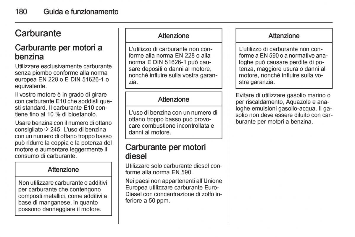 Opel Corsa D manuale del proprietario / page 182