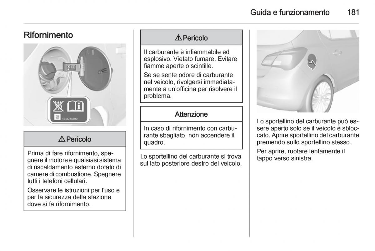 Opel Corsa D manuale del proprietario / page 183