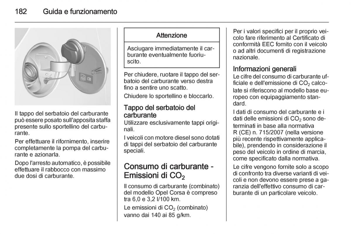 Opel Corsa D manuale del proprietario / page 184