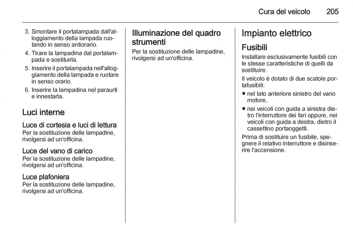 Opel Corsa D manuale del proprietario / page 207