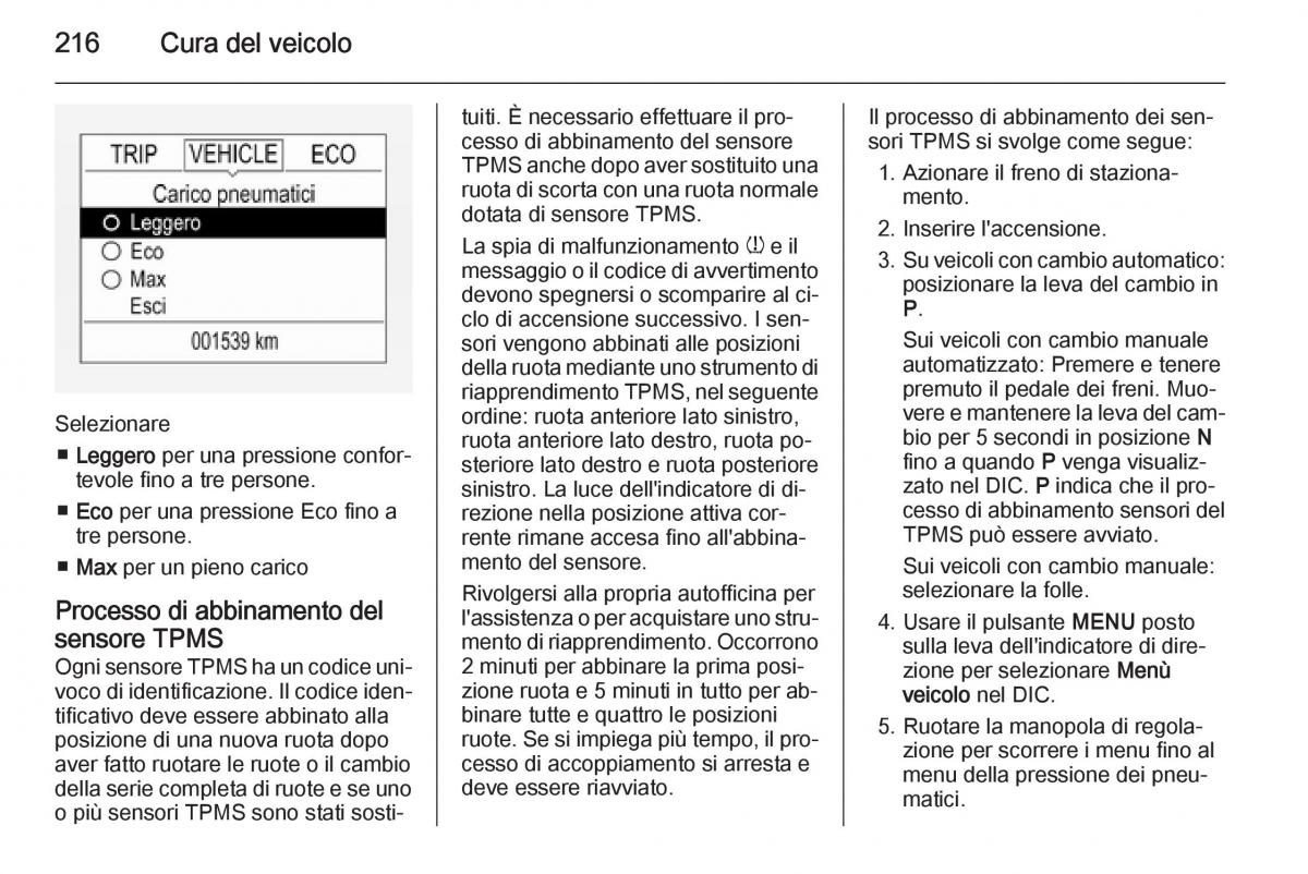 Opel Corsa D manuale del proprietario / page 218