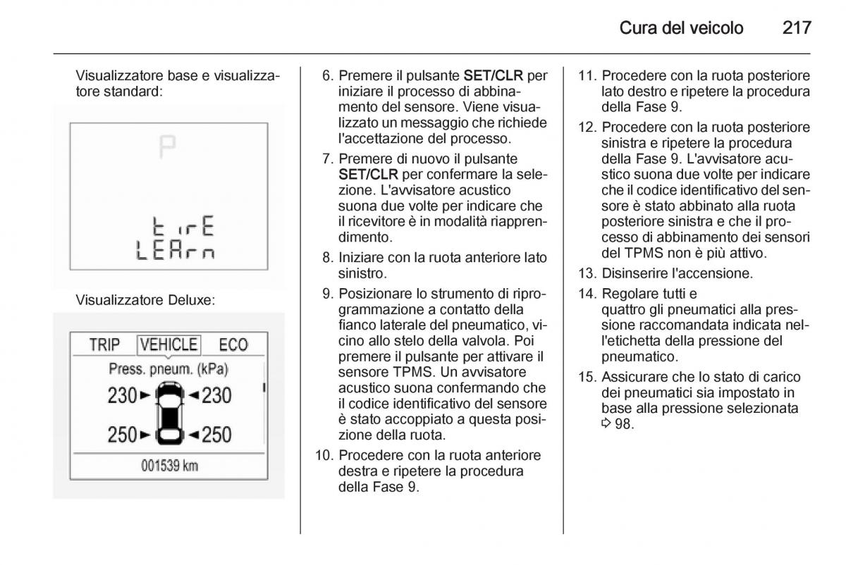 Opel Corsa D manuale del proprietario / page 219