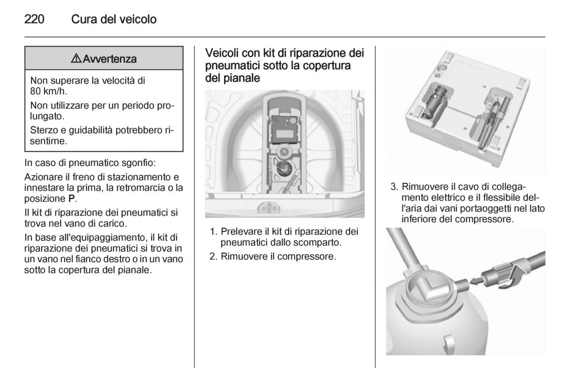 Opel Corsa D manuale del proprietario / page 222