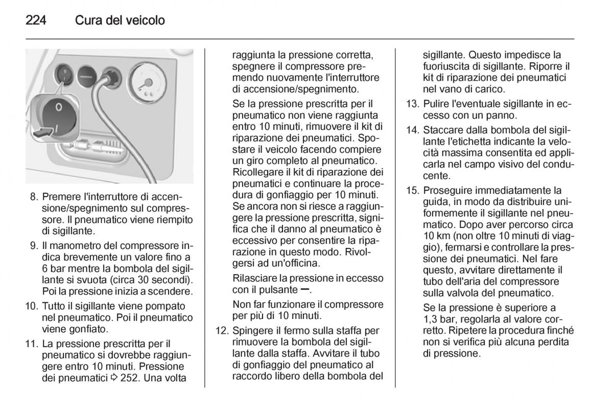 Opel Corsa D manuale del proprietario / page 226