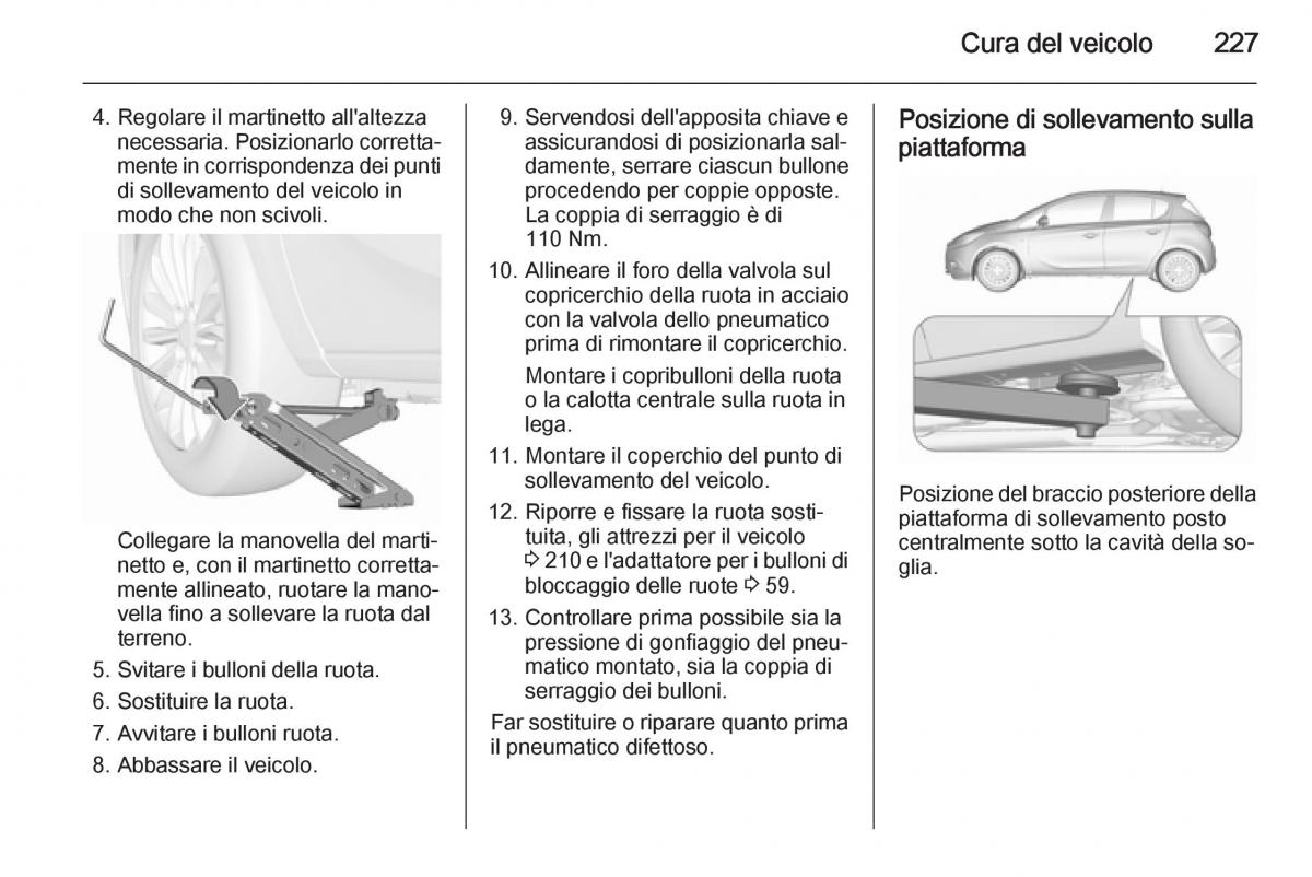 Opel Corsa D manuale del proprietario / page 229