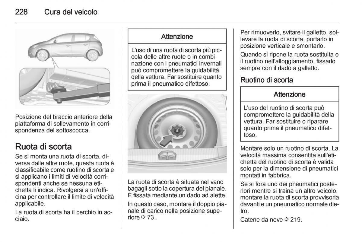 Opel Corsa D manuale del proprietario / page 230