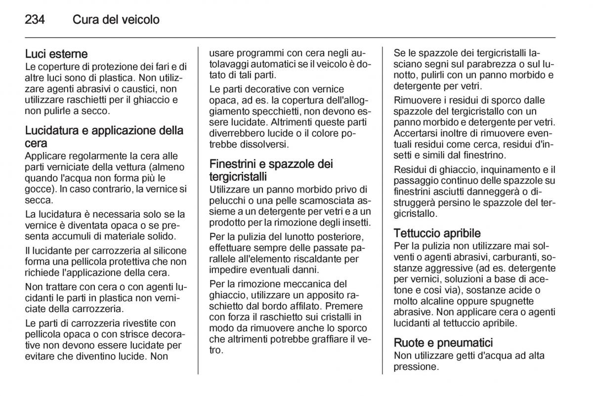 Opel Corsa D manuale del proprietario / page 236