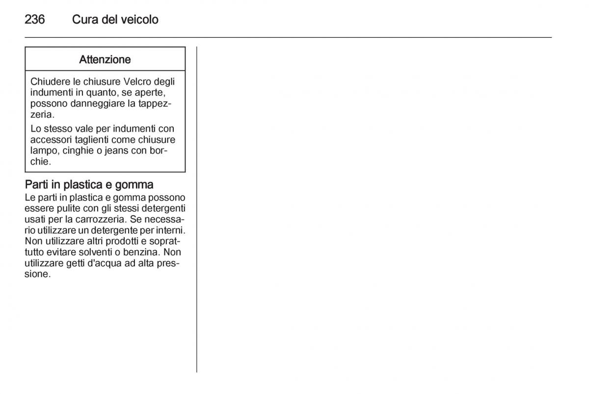 Opel Corsa D manuale del proprietario / page 238