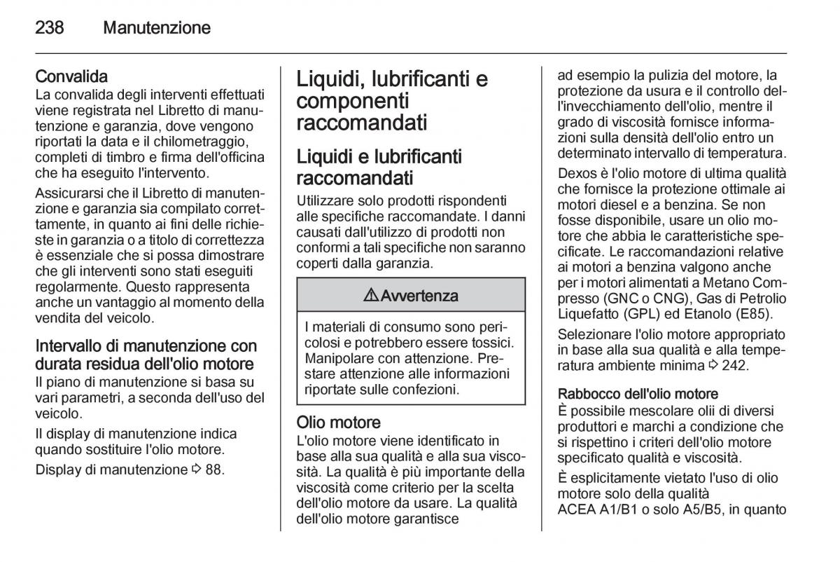 Opel Corsa D manuale del proprietario / page 240