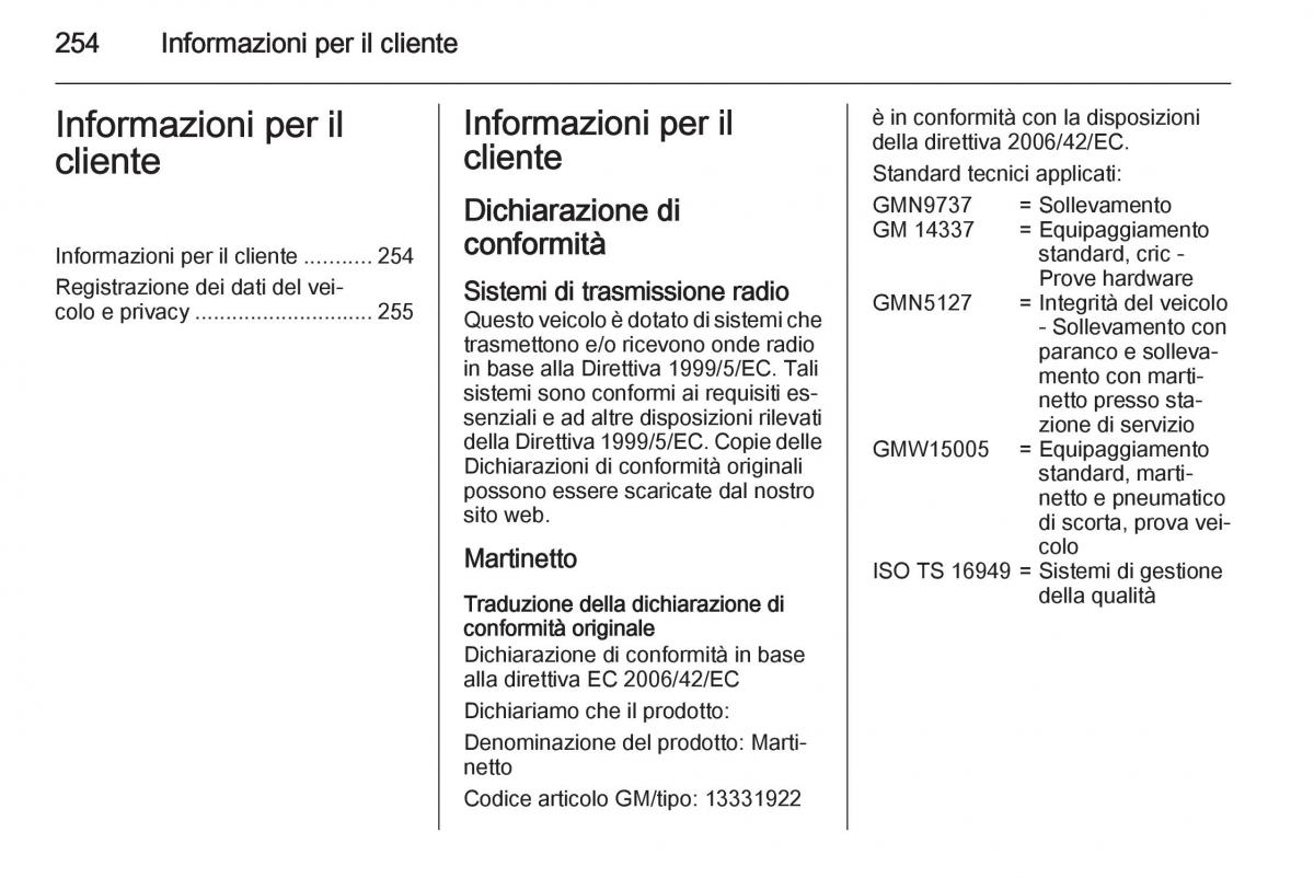 Opel Corsa D manuale del proprietario / page 256