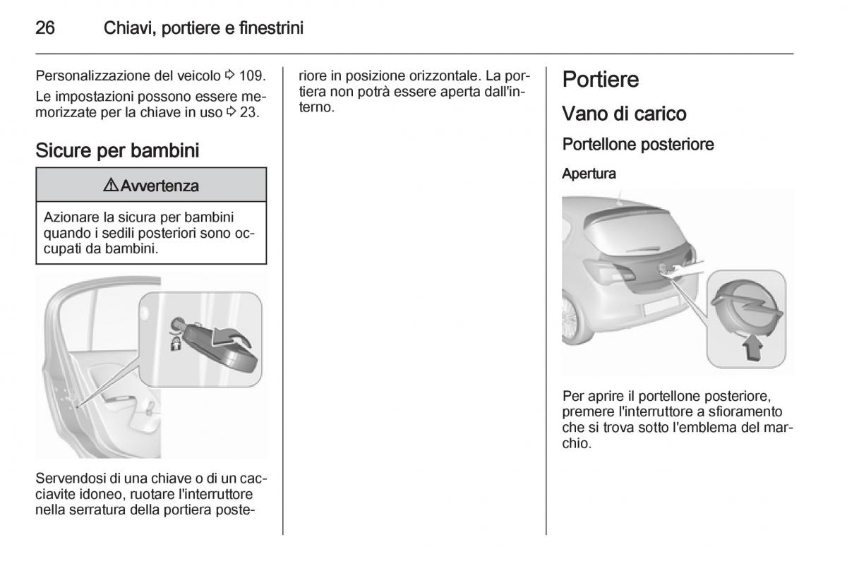 Opel Corsa D manuale del proprietario / page 28