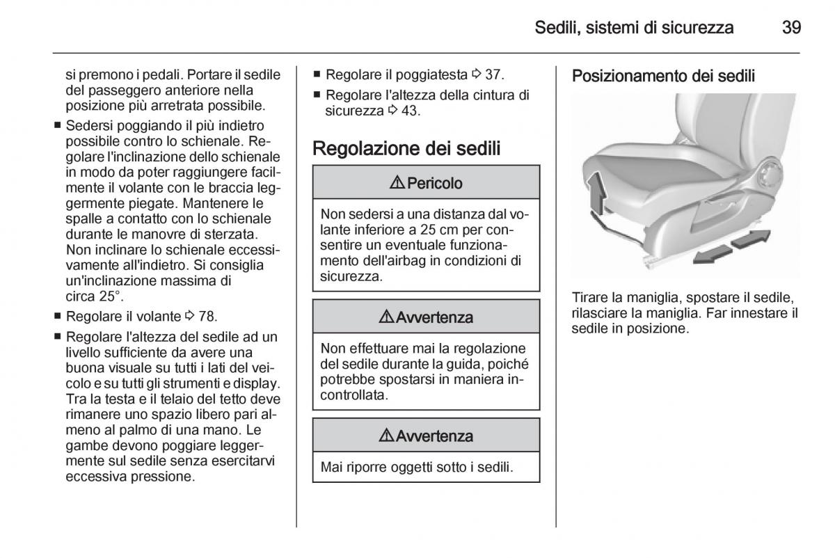 Opel Corsa D manuale del proprietario / page 41