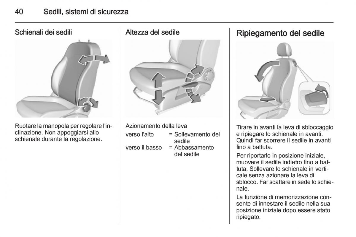 Opel Corsa D manuale del proprietario / page 42