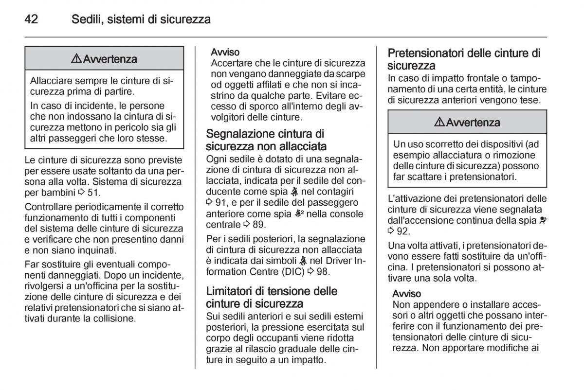 Opel Corsa D manuale del proprietario / page 44