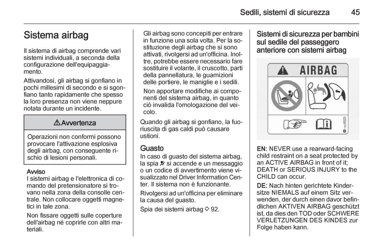 Opel Corsa D manuale del proprietario / page 47