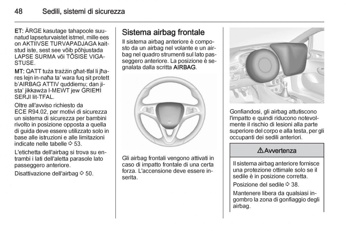 Opel Corsa D manuale del proprietario / page 50