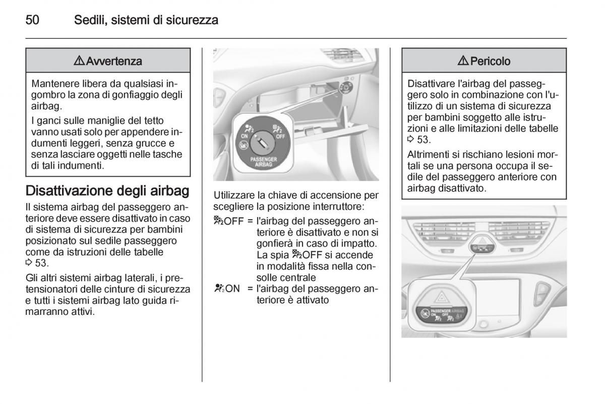 Opel Corsa D manuale del proprietario / page 52