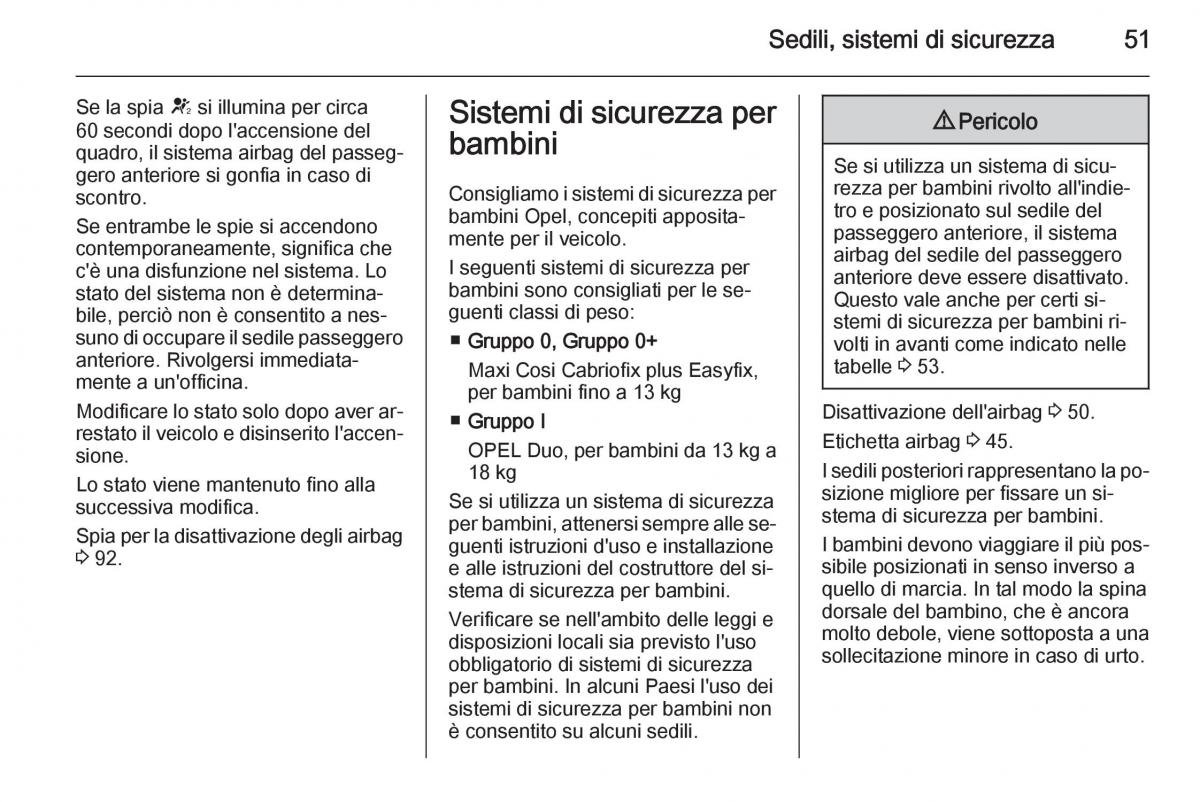 Opel Corsa D manuale del proprietario / page 53