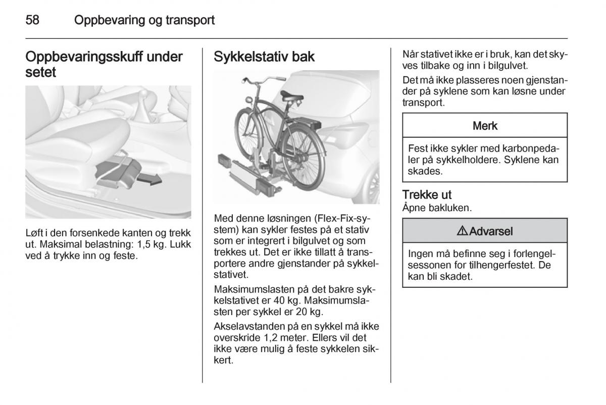 Opel Corsa D bruksanvisningen / page 60