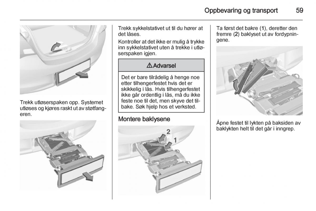 Opel Corsa D bruksanvisningen / page 61