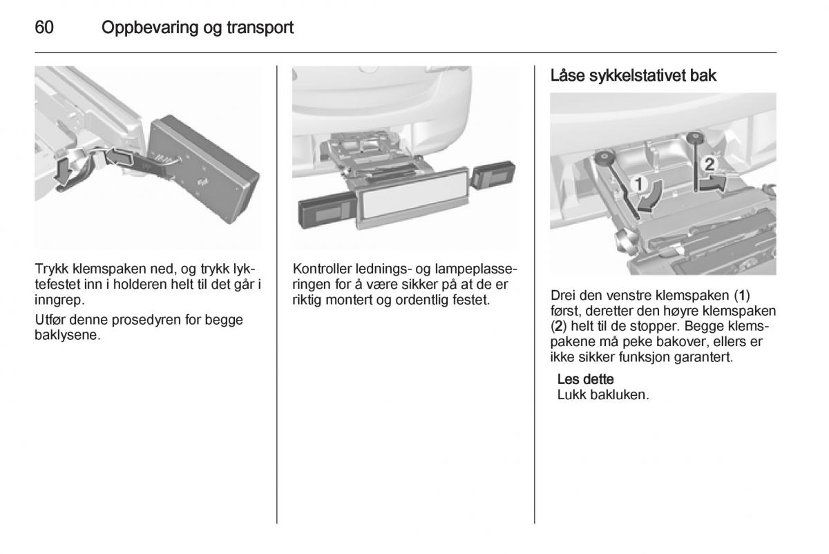 Opel Corsa D bruksanvisningen / page 62