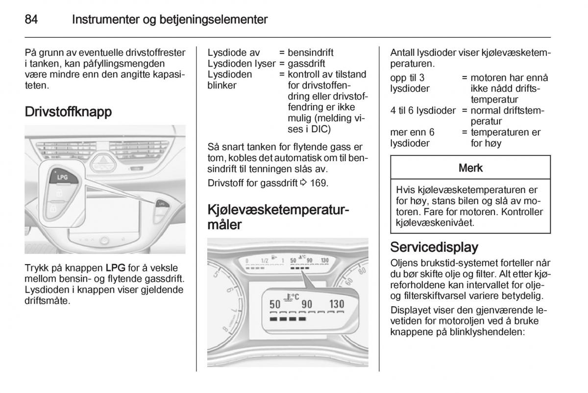 Opel Corsa D bruksanvisningen / page 86